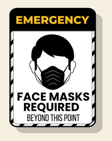 safety wear mask symbol, vector illustration, Please wear mask in this area noticeのイラスト素材