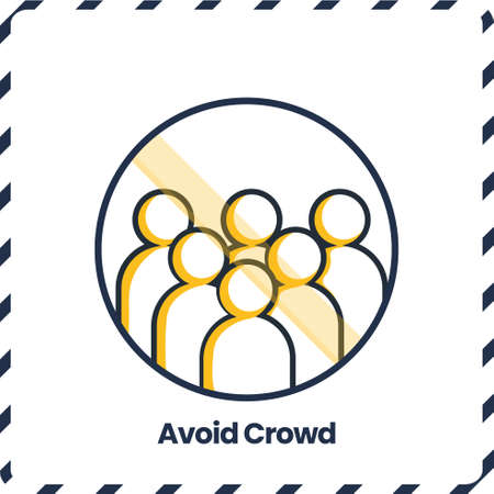 Avoid Crowd, Safety Protocol for virusのイラスト素材