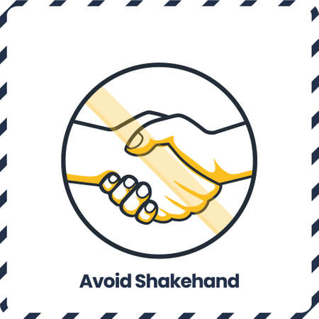 Avoid Shakehand, Safety Protocol for virusのイラスト素材