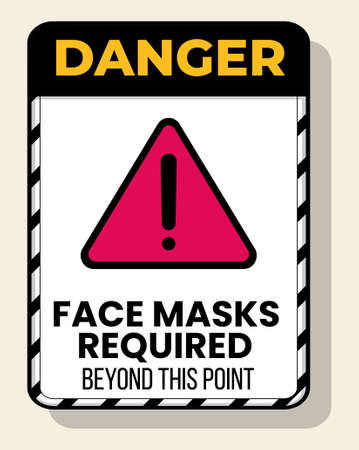 safety wear mask symbol, vector illustration, Please wear mask in this area noticeのイラスト素材