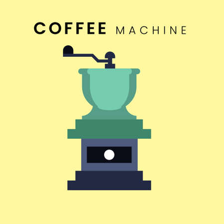 Coffee Machine. Flat design with pastel background color. Vector Illustrationのイラスト素材