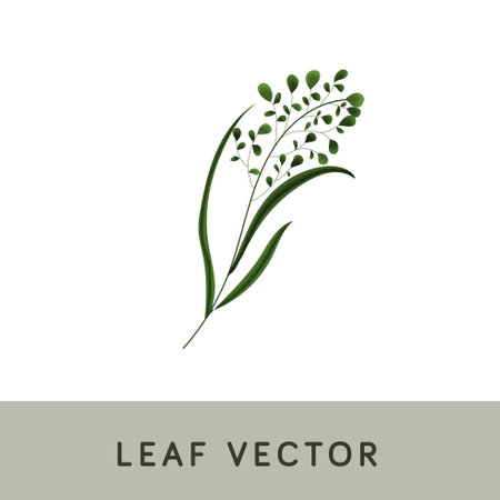 Leaf Brush Watercolor Vectorのイラスト素材
