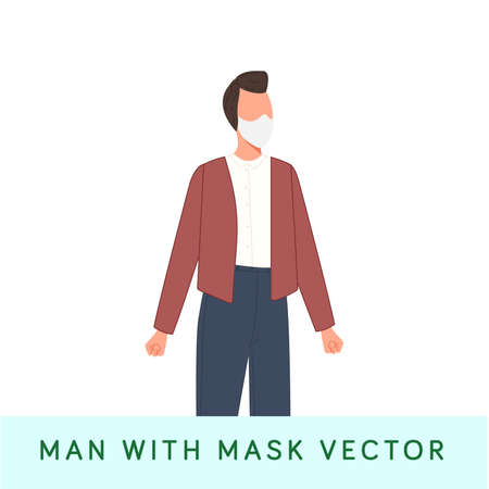 Man using mask vector.のイラスト素材