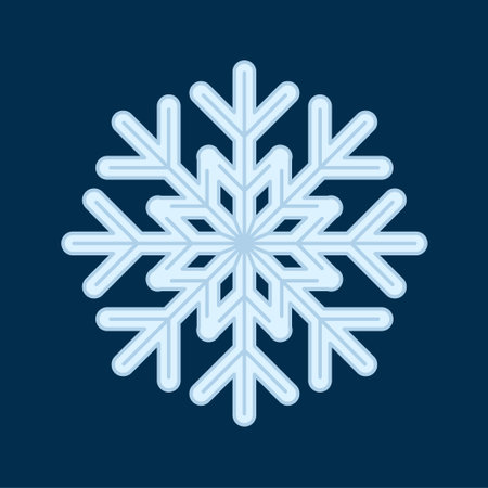 Snowflake. Flat Style. Christmas and Winter Traditional symbol for print, sticker, emblem, label,...