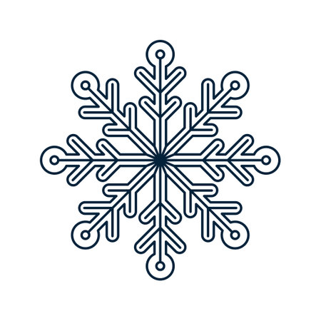Snowflake Pictogram. Christmas and Winter Traditional symbol for  web, print, sticker, emblem, label, badge, greeting and invitation card design and decorationのイラスト素材