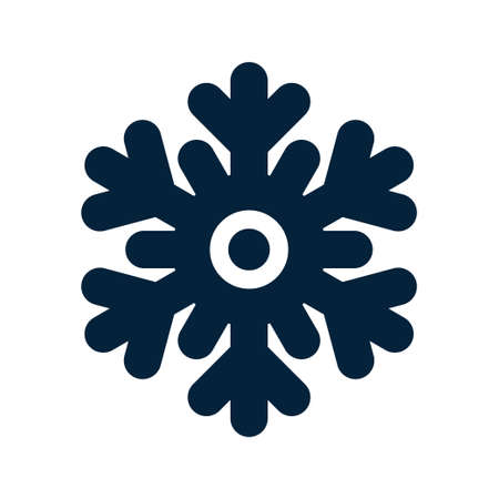 Snowflake Silhouette. Christmas and Winter Traditional symbol for web, print, sticker, emblem, label, badge, greeting and invitation card design and decorationのイラスト素材