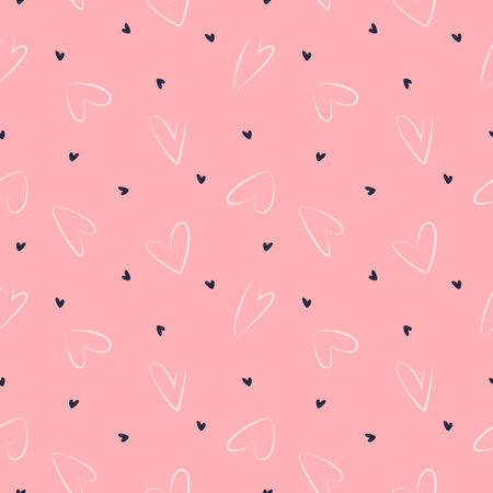Seamless Pattern with Hearts. Repeating texture for wrapping paper, background, baby girl textile,...