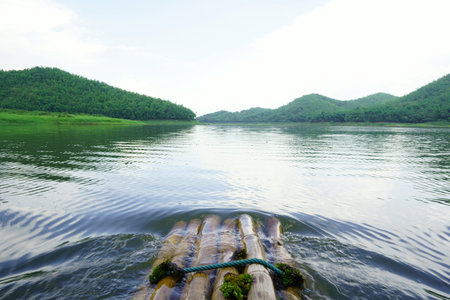 rafting in the riverの写真素材