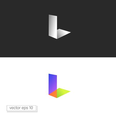 Letter L logo isometric shape, creative idea emblem for business cardのイラスト素材