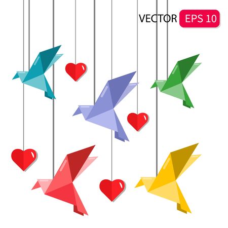 Illustration vector graphic of Peace day concept with origami doveのイラスト素材