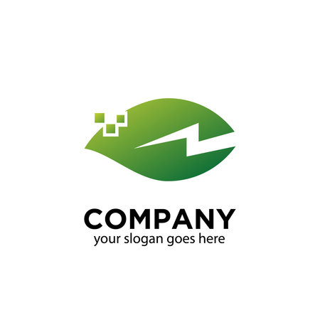 illustration vector graphic of a leaf with negative space of lightning
isolated in white background
perfect for eco electrical industry and start-upのイラスト素材