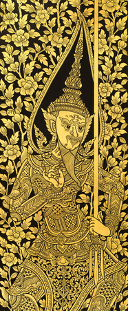 Buddha church door texture bangkok, Thailandの写真素材