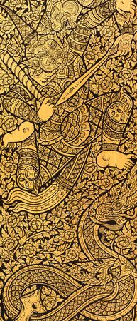Buddha church door texture bangkok, Thailandの写真素材
