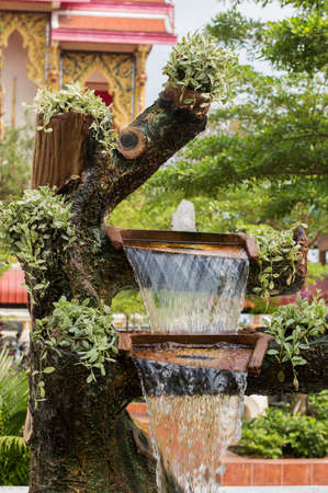 The Simulate fountain in the temple, Thailand.の写真素材