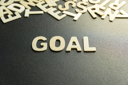 GOAL word made with wooden letterの写真素材