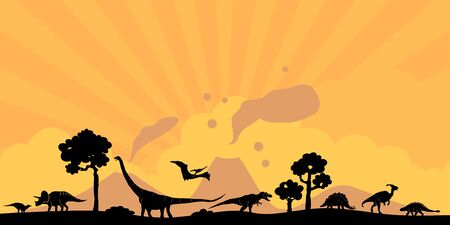 Dinosaur vector landscapeのイラスト素材