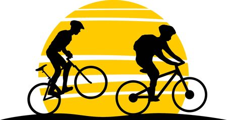 Mountain bike sport vector silhouetteのイラスト素材