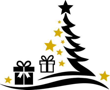 CHRISTMAS TREE abstract card silhouette vectorのイラスト素材
