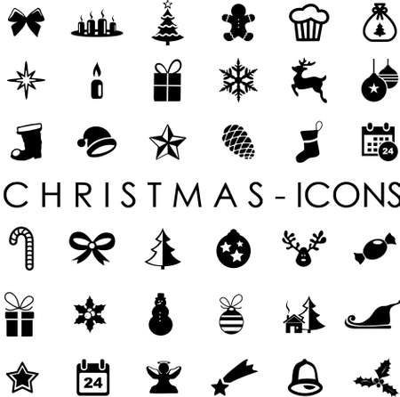 CHRISTMAS ICONS VECTORのイラスト素材
