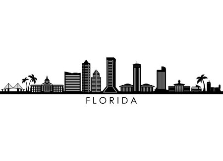 FLORIDA STATE SKYLINE City silhouetteのイラスト素材