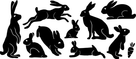 EASTER Bunny graphic silhouetteのイラスト素材