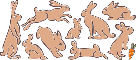 EASTER Bunny graphic silhouetteのイラスト素材