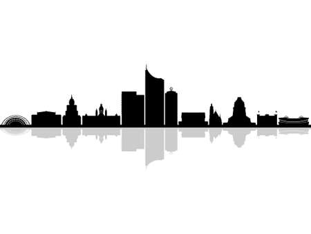 LEIPZIG Saxonia Germany City Skyline Vectorのイラスト素材