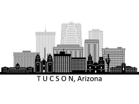 TUCSON Arizona USA City Skyline Vectorのイラスト素材