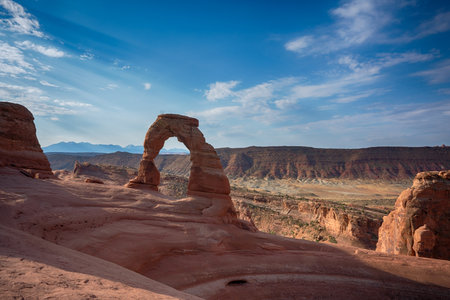 Delicate Arch in Arches National Park in Utahの写真素材