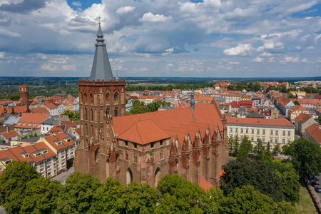 Gothic Cathedral in a small medieval town in Europe