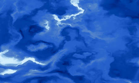 Abstract background with shades of blue fluid swirls and shaped with a painted or fluid marble effect. Graphic is blank with copy space and room for text and images. Great for backgrounds and banners.の写真素材