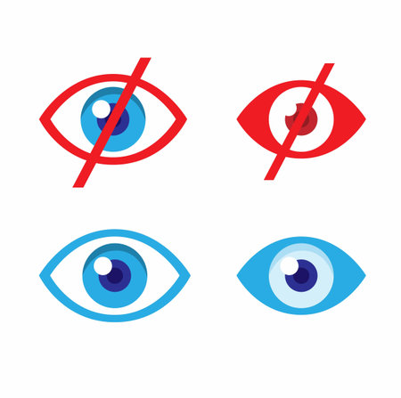 watch and dont watch with eye logo collection icon set, video streaming censorship symbol concept in...