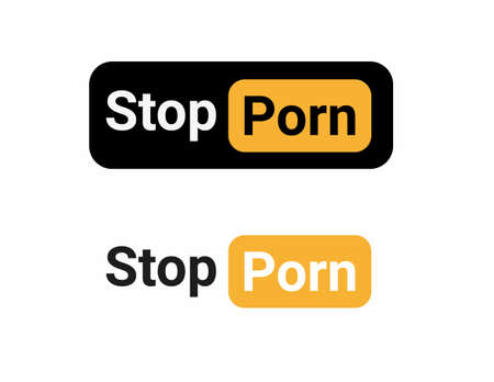 Stop porn in two variation  symbol, illustration for stop watching adult content video in flat illustration vectorのイラスト素材