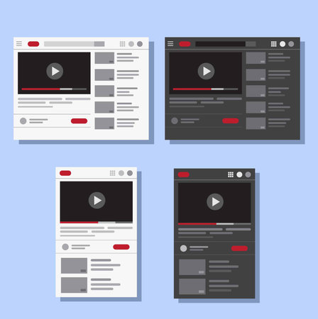 Video streaming hosting service page flat. internet website, ui,ux layout, in desktop and mobile...