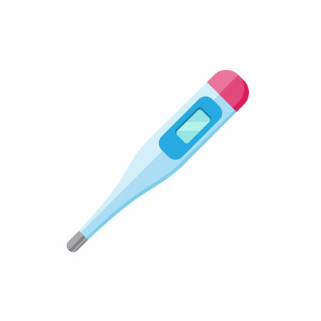 Medical thermometer temperature test symbol in cartoon flat illustration vector isolated in white...