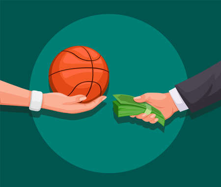 financial and match fixing in basketball sport symbol illustration vectorのイラスト素材