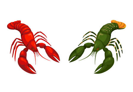 Lobster animal collection set illustration vectorのイラスト素材