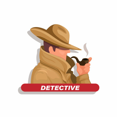 Detective mascot character illustration vectorのイラスト素材