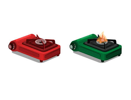 Portable Gas Stove for camping or emergency symbol object illustration vectorのイラスト素材
