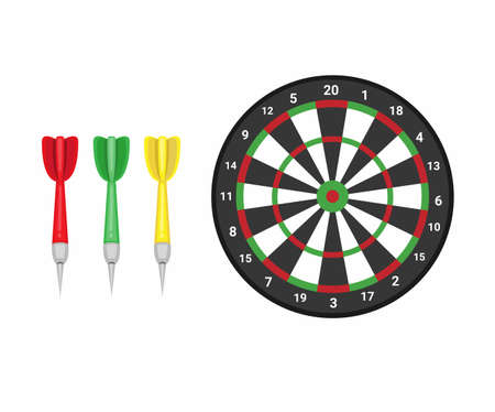 Dart board game symbol set illustration vectorのイラスト素材