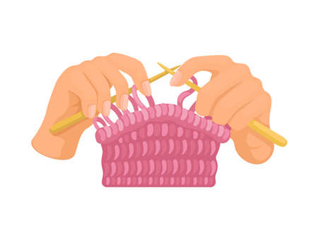 Hand knitting handmade craft product illustration vectorのイラスト素材