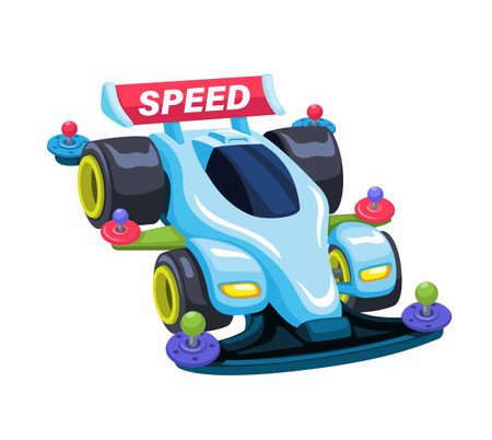 Mini 4wd car toy. racing competition symbol cartoon illustration vectorのイラスト素材