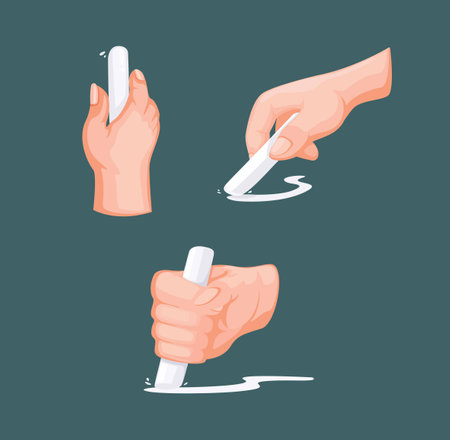 Hand writing using chalk on board symbol cartoon illustration vectorのイラスト素材