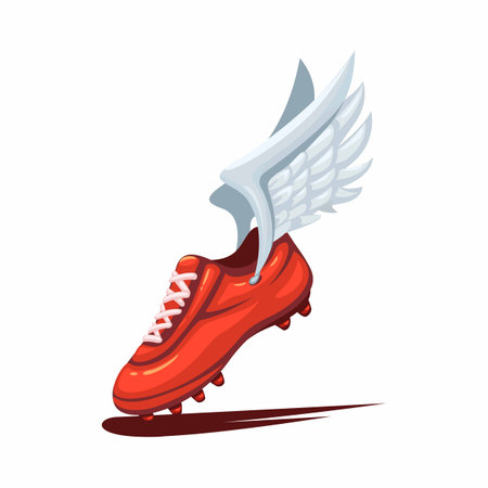 Winger Football Shoes Mascot Symbol Cartoon illustration vectorのイラスト素材