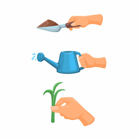Farming Hand Gesture Agriculture Education Symbol Cartoon illustration Vectorのイラスト素材