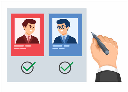 Hand Election Vote Symbol Cartoon illustration vectorのイラスト素材