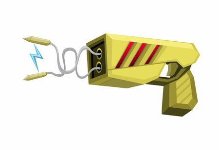 Taser Stun Gun Cartoon illustration Vectorのイラスト素材