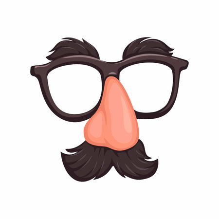 Disguise Eyeglass With Fake Nose and Mustache Symbol Cartoon illustration Vectorのイラスト素材