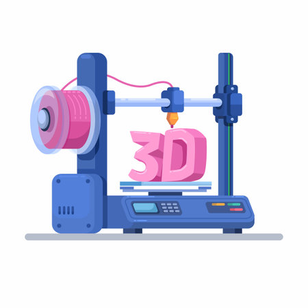 3D Printer Device Cartoon Illustration Vectorのイラスト素材