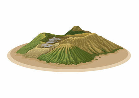 Bromo Mountain Indonesia Illustration Vectorのイラスト素材